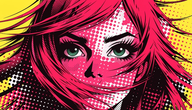 Comic Art Over Rendered Free Pop Art Anime Image - Portrait, Anime, Woman | Download at StockCake