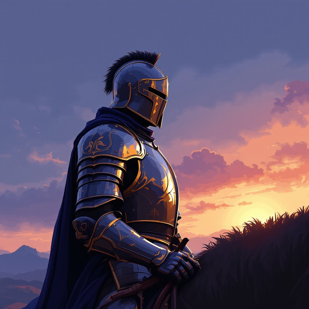 Free Knight Awaits Destiny Image - Knight, Armor, Sunset | Download at ...
