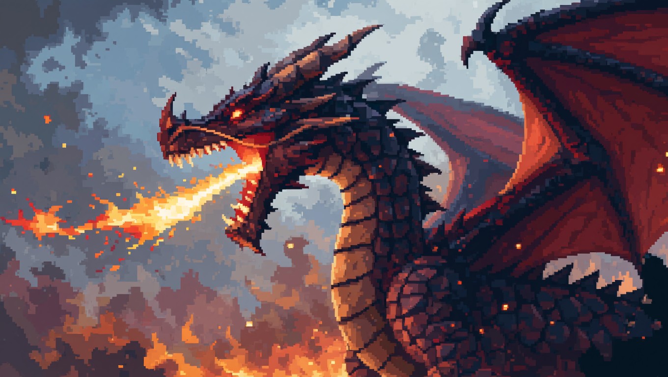 Free Geometric Pixel Dragon Image - Dragon, Pixel, Art | Download at ...