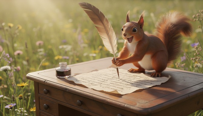Free Squirrel Writes Story Image - Squirrel, Writing, Quill | Download ...