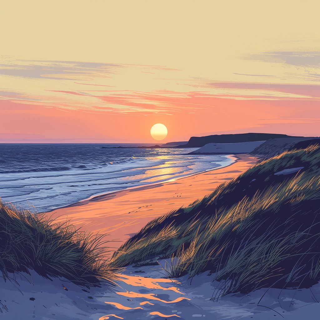 Free Sunset Beach Serenity Image - Sunset, Beach, Dunes | Download at ...