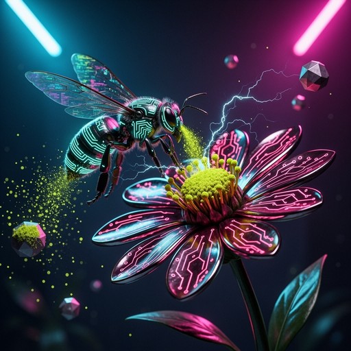 Free Cyber Bee Pollination Image - Cyberpunk, Bee, Robot | Download at ...