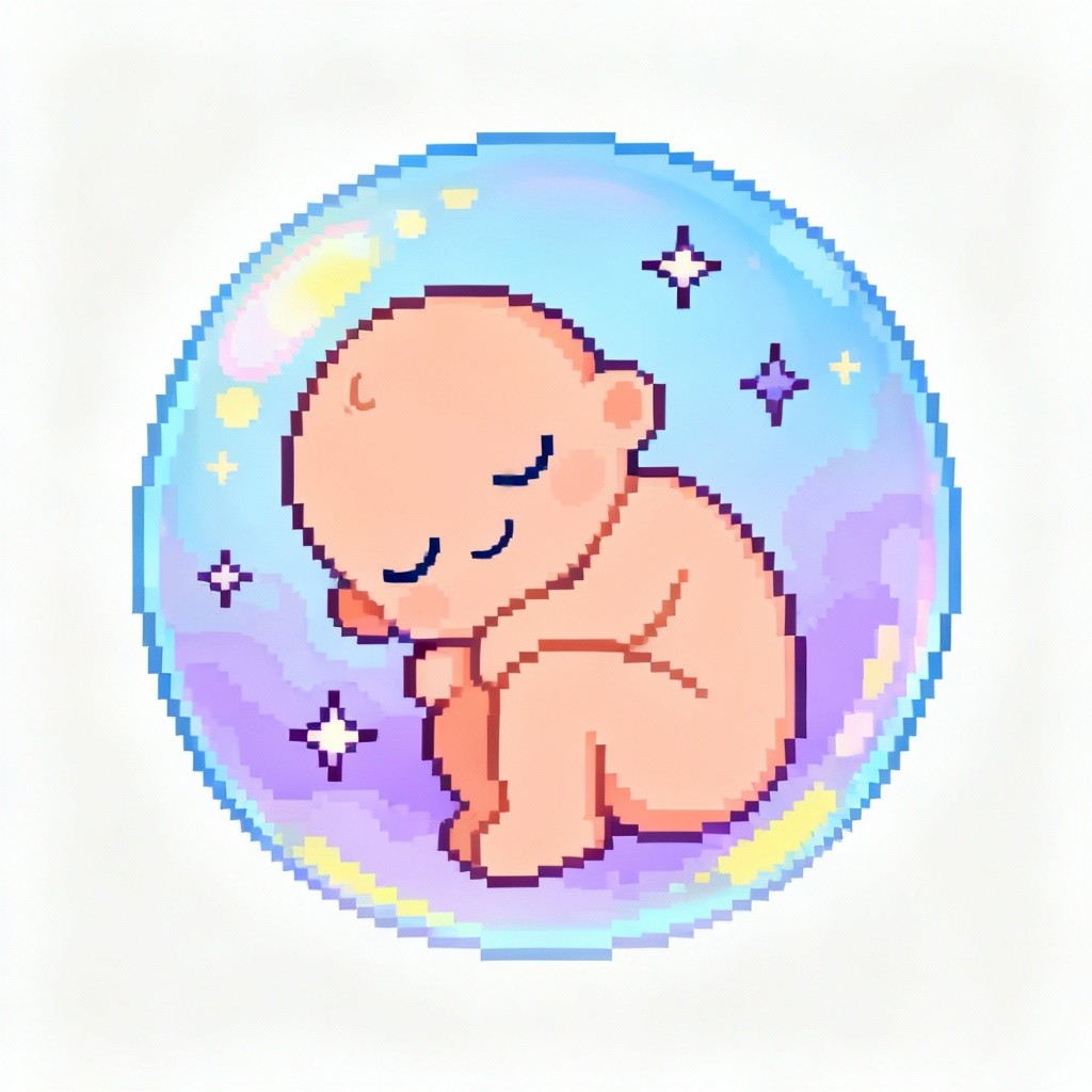 Free Dreamy Bubble Baby Image - Baby, Pixel, Kawaii | Download at StockCake