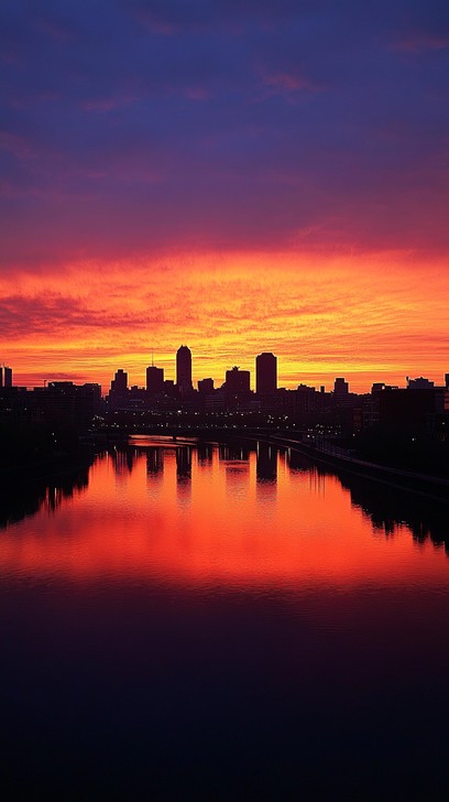 Free Sunset city skyline Image - Sunset, Cityscape, River | Download at ...