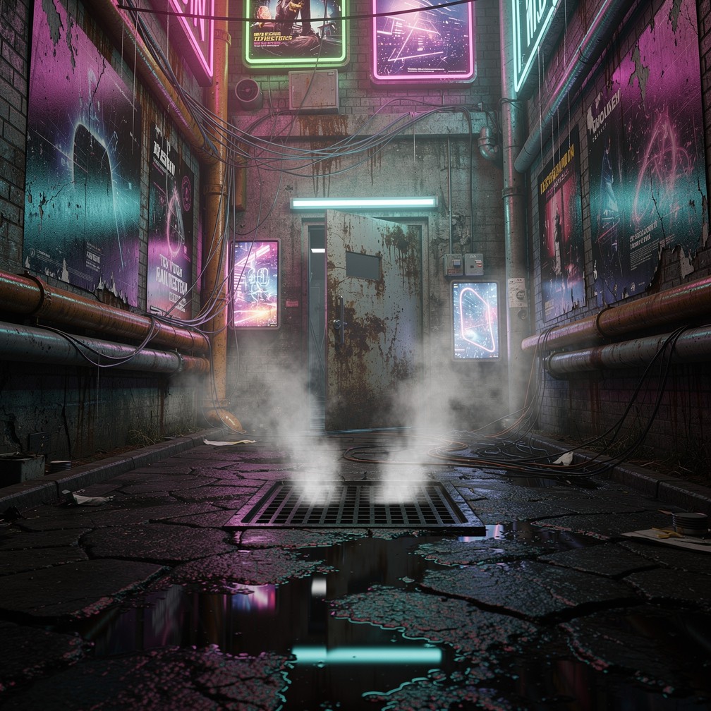 Free Neon Alley Noir Image - Cyberpunk, Neon, Alley | Download at StockCake