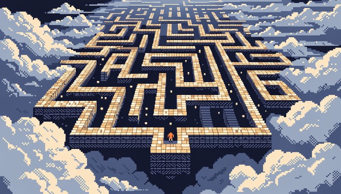 Free Sky Maze Adventure Image - Pixel, Maze, Labyrinth | Download at ...