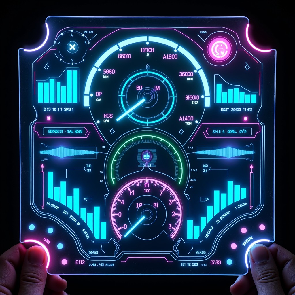 Free Neon Data Dashboard Image - Cyberpunk, Holographic, Neon ...