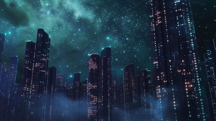 Free Starry Night Cityscape Image - City, Stars, Skyscrapers | Download ...