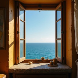 Sea Window View Sea Shell Free Seaside Window View Image - Ocean, Window, Coastal | Download at ...
