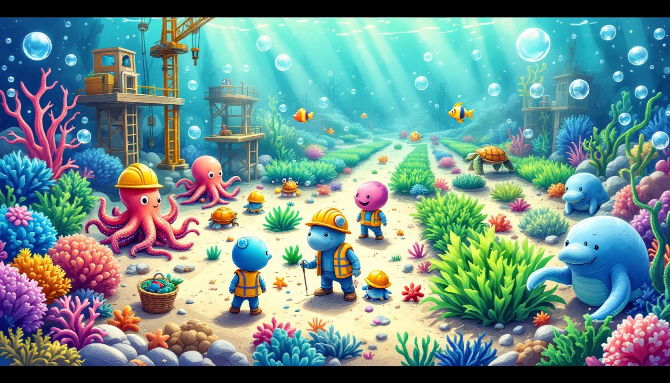 Octopus Rowing Free Underwater Construction Crew Image - Underwater, Octopus, Fish ...