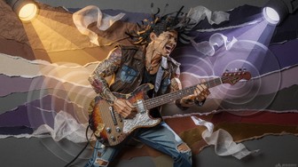 Paper Rising Edge Band Free Paper Guitarist Performance Image - Guitarist, Musician, Performer ...
