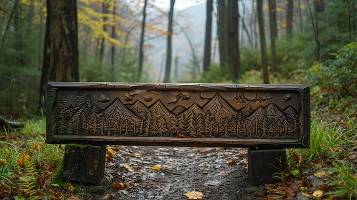 Free Misty Forest Bench Image - Forest, Bench, Mist | Download at StockCake