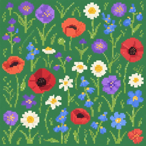 Free Pixelated Wildflower Meadow Image | Download at StockCake