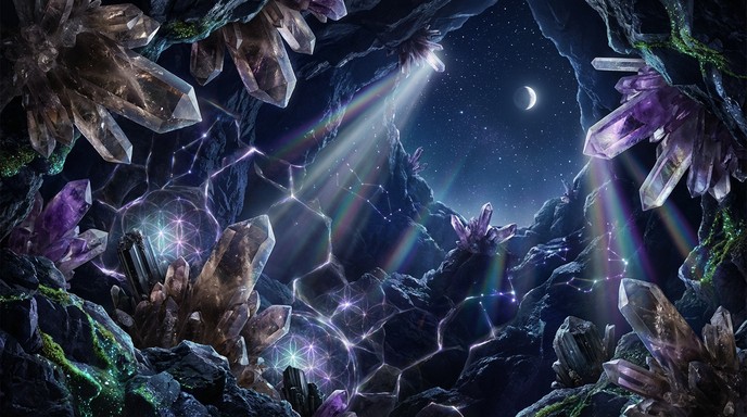 Free Cosmic Crystal Cavern Image - Crystals, Amethyst, Geometric ...