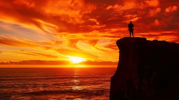 Free Sunset Cliff Gazing Image - Sunset, Cliff, Ocean | Download at ...