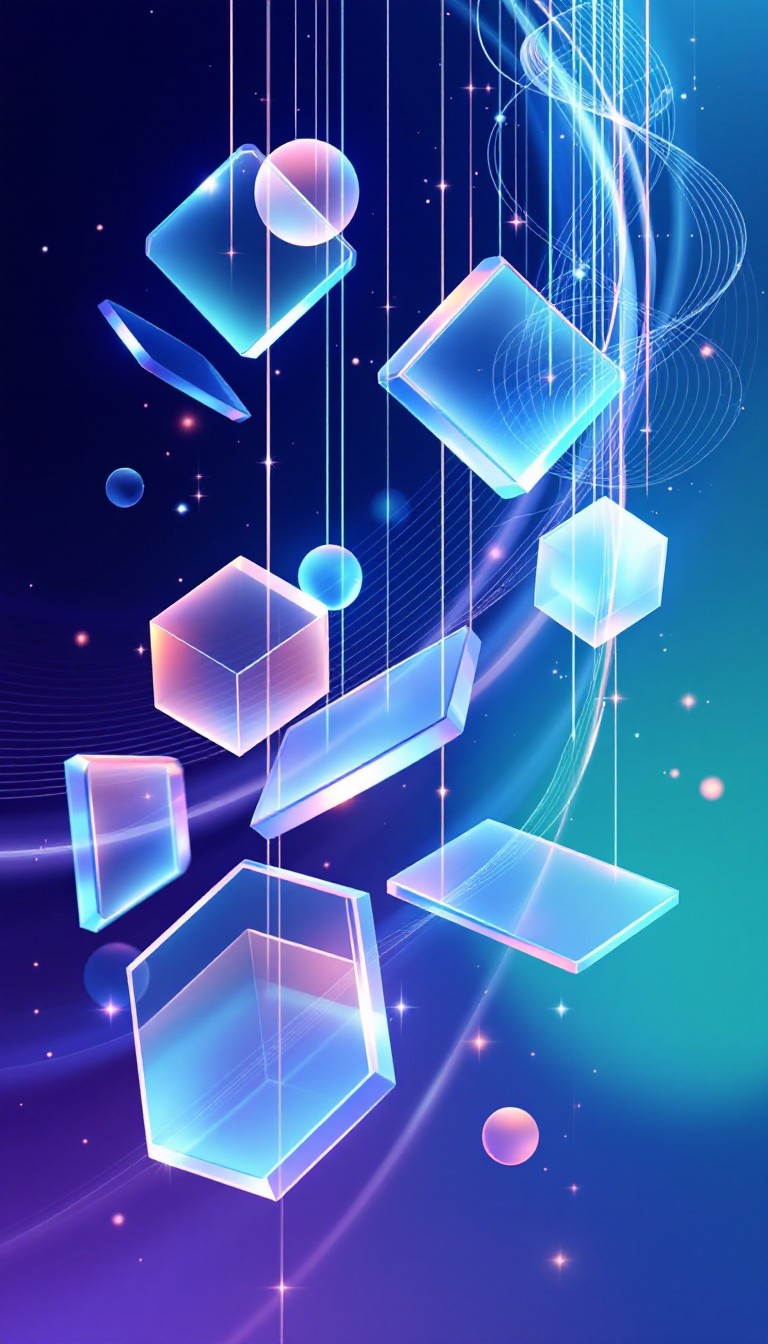 Free Floating Digital Cubes Image - Holographic, Geometric, Futuristic ...