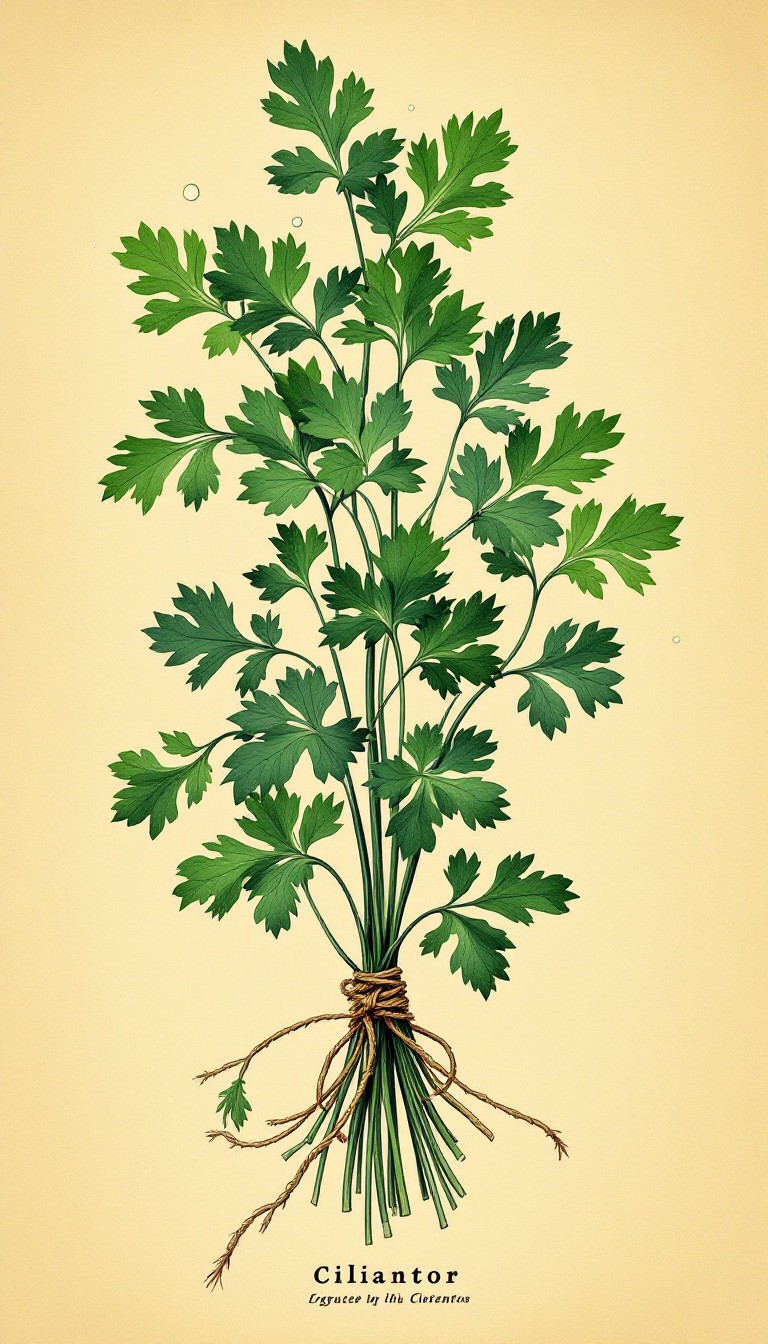 Free Vintage Cilantro Illustration Image - Cilantro, Botanical, Vintage ...