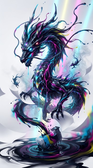 Free Ink Dragon Rising Image - Dragon, Ink, Fantasy | Download at StockCake