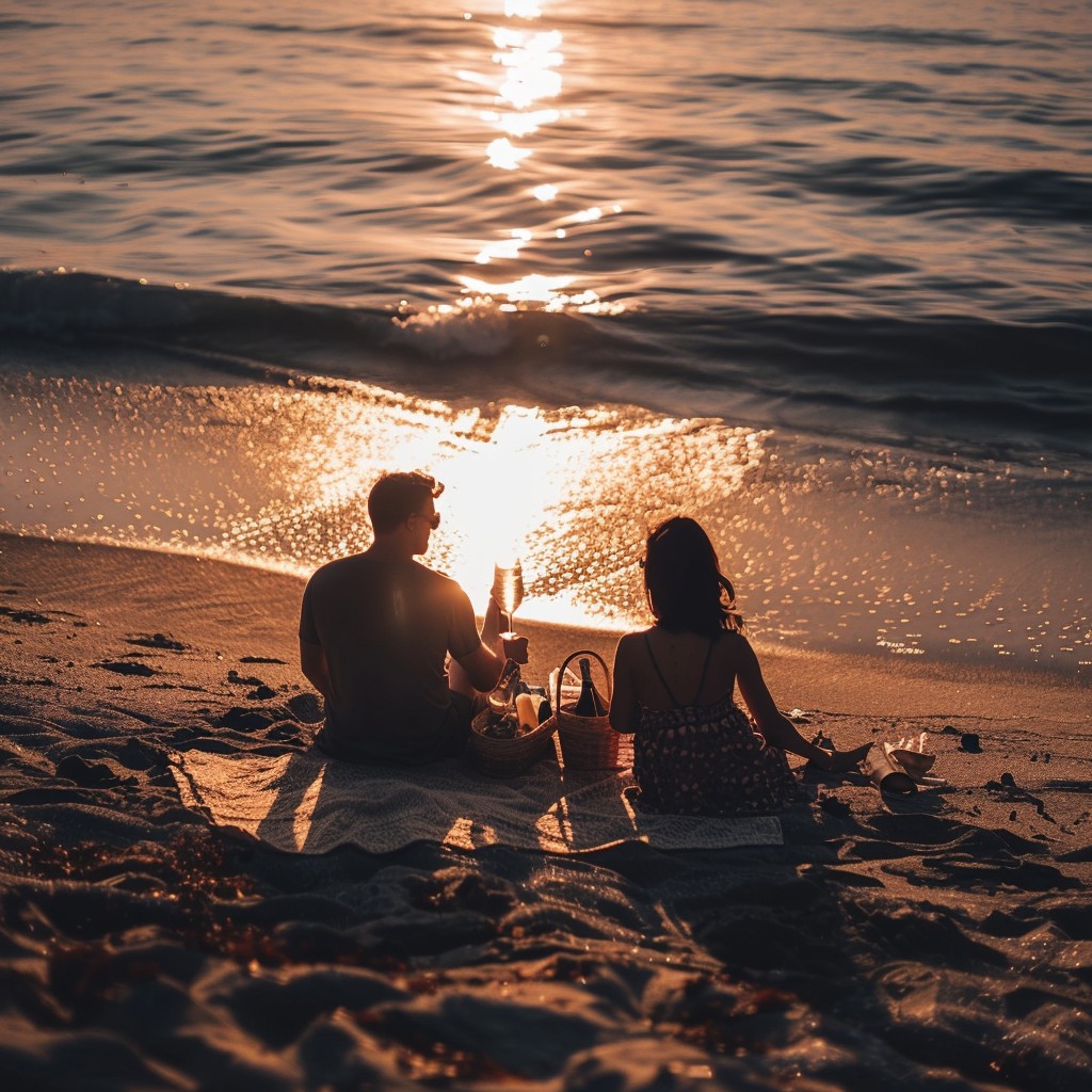 Free Sunset Beach Picnic Image - Sunset, Beach, Couple | Download at ...