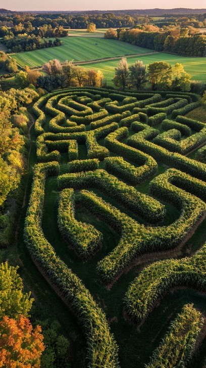 Free Intricate Corn Maze Photo - Maze, Corn, Aerial | Download at StockCake