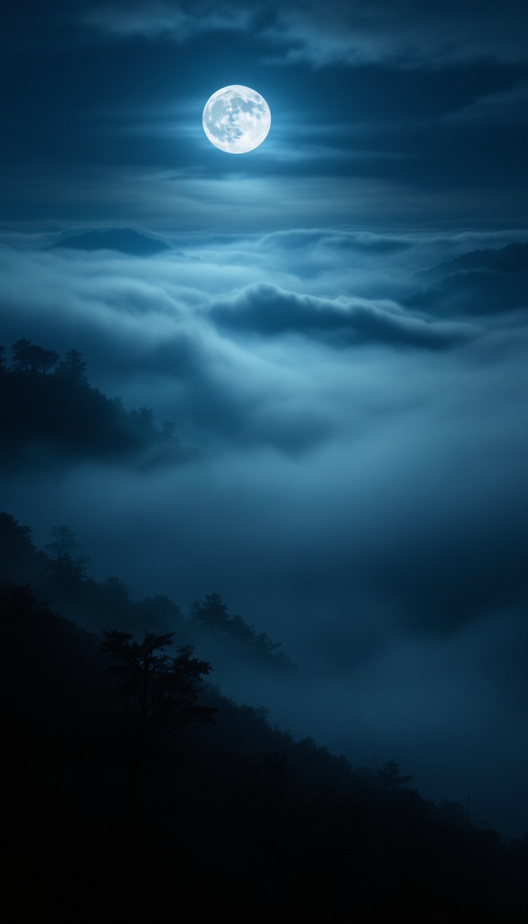 Free Moonlit Foggy Night Image - Moon, Fog, Night | Download at StockCake