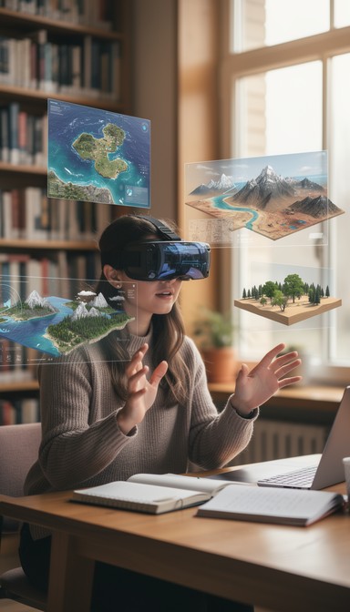 Free Virtual Geographic Discovery Image - Woman, Library, Vr | Download ...