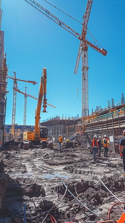 Free Busy Construction Site Image - Construction, Workers, Cranes ...