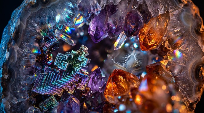 Crystals Exploding Free Rainbow Crystal Explosion Image - Crystals, Minerals, Geode ...