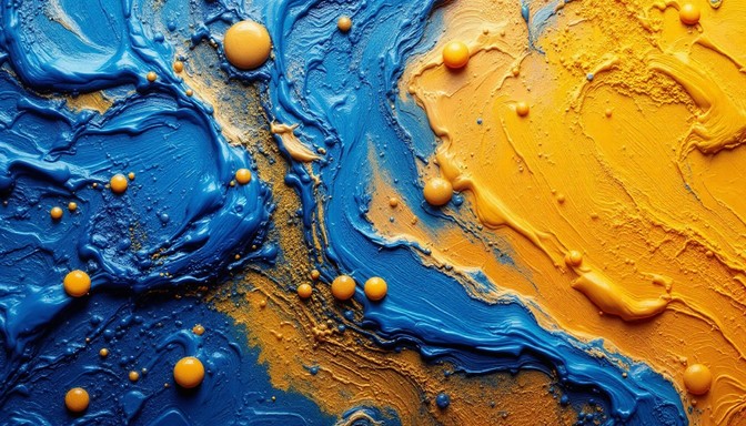 Free Blue Meets Gold Image - Paint, Blue, Gold | Download at StockCake
