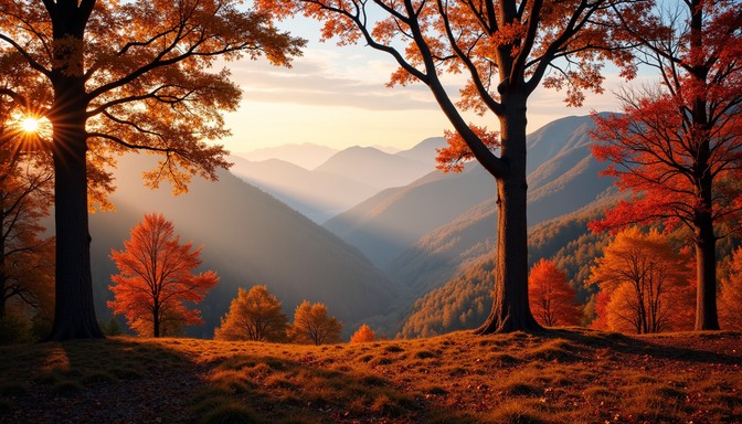 Free Glowing Autumn Valley Image - Autumn, Foliage, Mountains ...