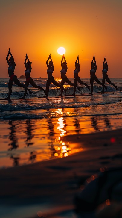 Free Sunset Yoga Silhouettes Image - Sunset, Yoga, Beach | Download at ...
