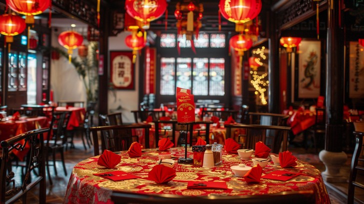 Free Festive Dining Ambiance Image - Restaurant, Lanterns, Red ...