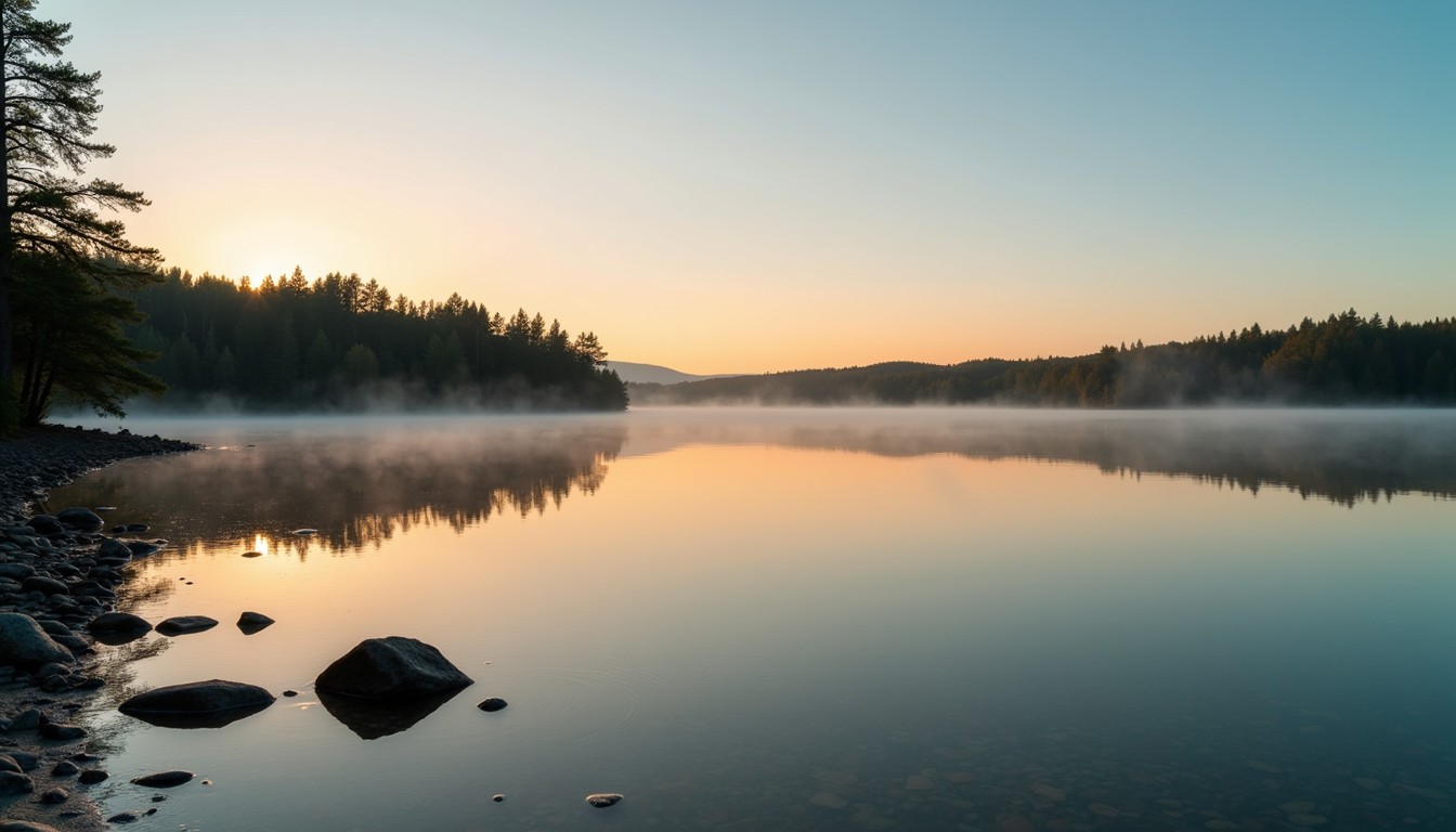 Free Misty lake sunrise Image - Sunrise, Lake, Reflection | Download at ...