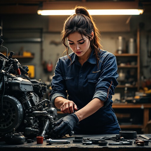 Mechanic Feature Free Woman Mechanic Working Image - Mechanic, Woman, Motorcycle ...