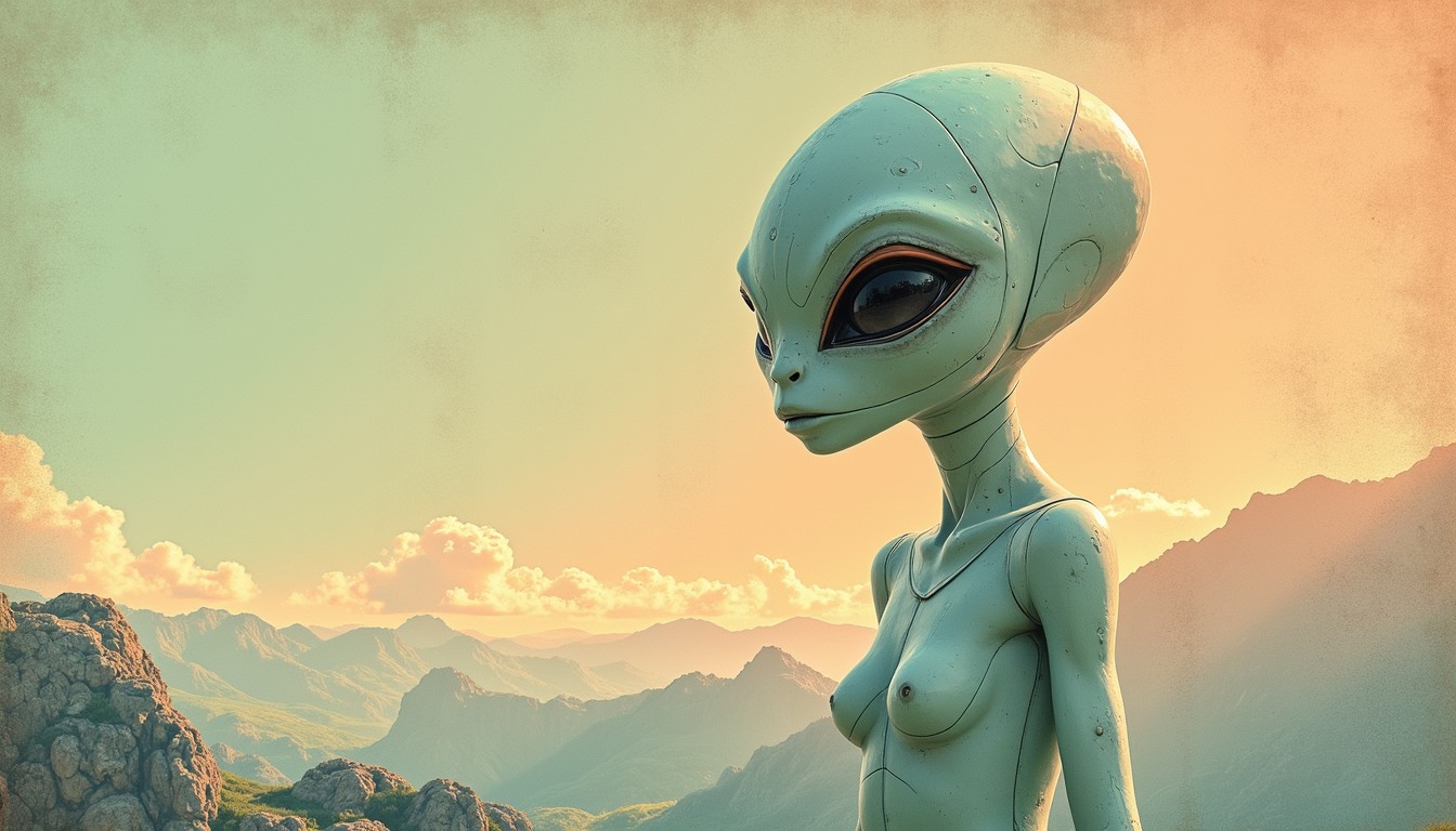 Free Vintage Alien Visitor Image - Alien, Extraterrestrial, Vintage ...