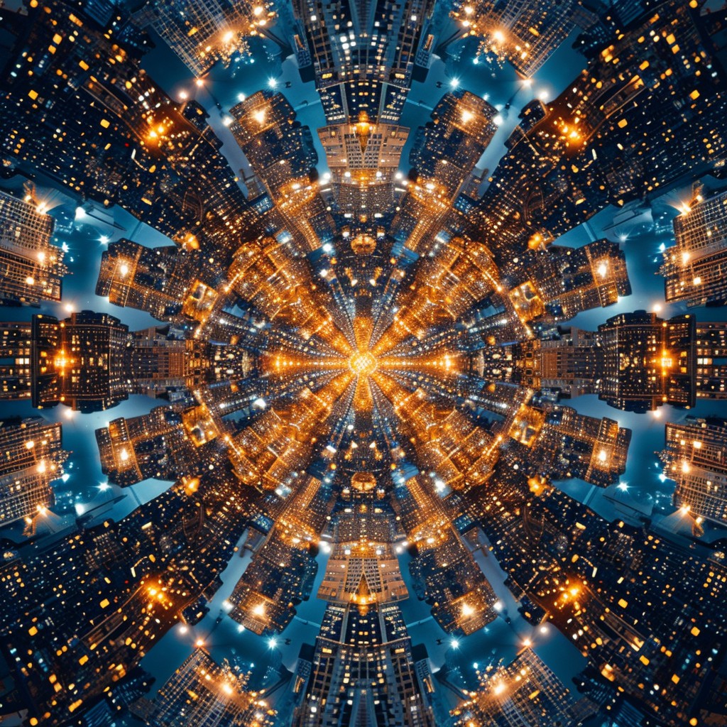 Free Kaleidoscopic Urban Nightscape Image - Kaleidoscope, Cityscape ...