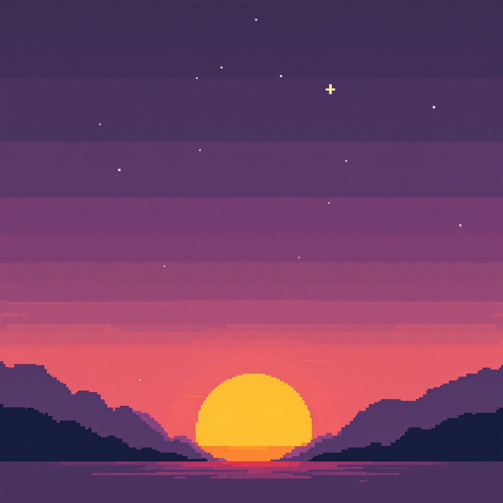 Free Pixel Sunset Serenity Image - Pixel, Pixelated, 8bit | Download at ...