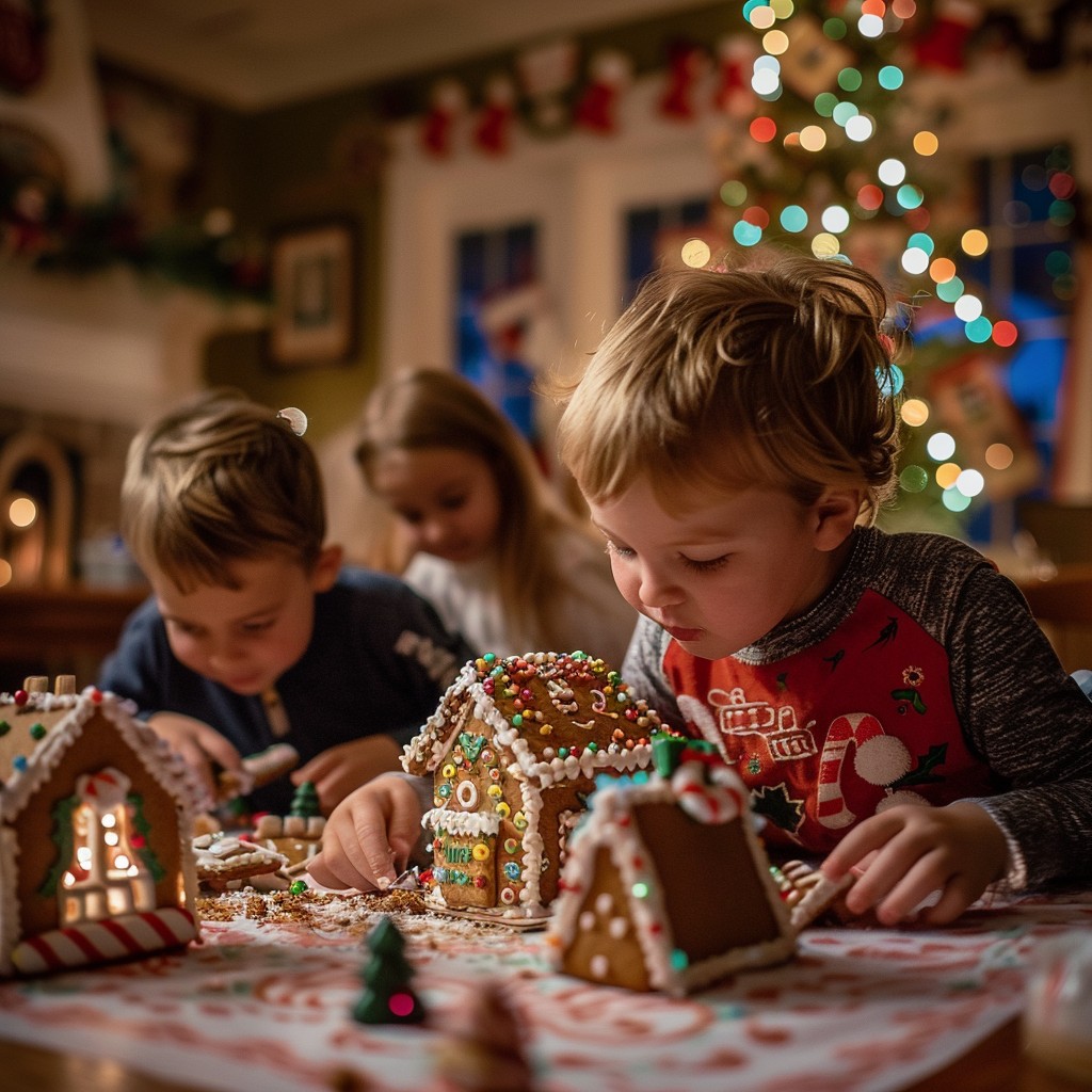 Free Kids building gingerbread Image - Children, Gingerbread, Christmas ...