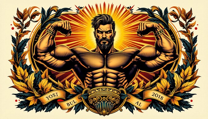 Download Golden Strength Legacy Image - Bodybuilder, Muscular, Vintage ...