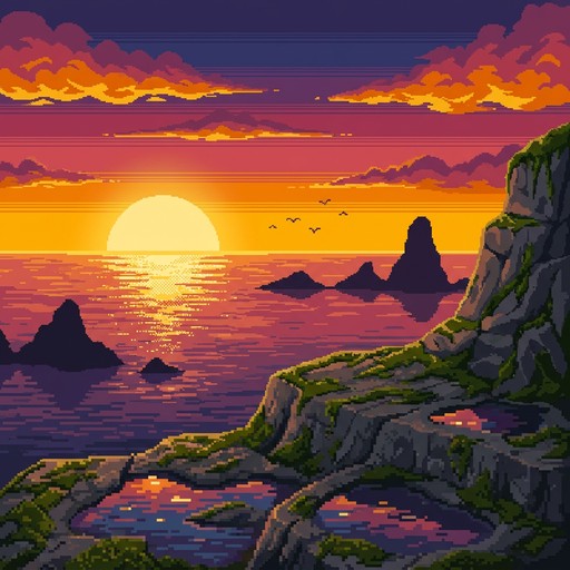 Free Pixel Sunset Paradise Image - Sunset, Ocean, Pixel | Download at ...