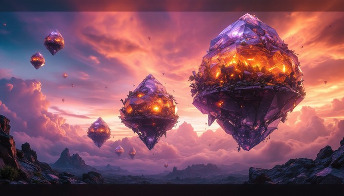 Free Floating Crystal Islands Image | Download at StockCake