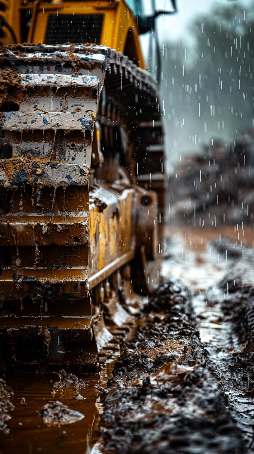 Free Rainy Construction Site Image - Construction, Rain, Bulldozer ...