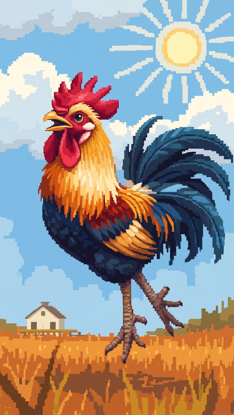 Free Joyful Rooster Jumping Image - Rooster, Pixel, Art | Download at ...