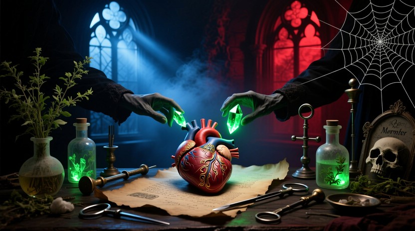 Gothic Injuries Free Gothic Medical Manuscript Image - Gothic, Anatomical, Heart ...