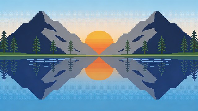 Free Perfect Mountain Reflection Image - Pixel, Art, Minimalist ...