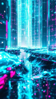Free Neon Digital Cascade Image - Cyberpunk, Neon, Teal | Download at ...