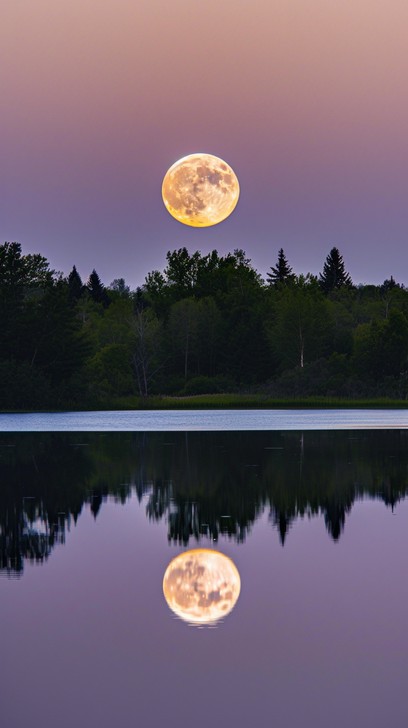 Moon Flection Free Amber Moon Rising Image - Moon, Lake, Reflection | Download at ...