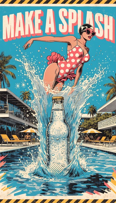 Retro Splash Free Retro Pool Splash Image - Retro, Vintage, Illustration | Download ...