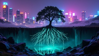 Free Neon Tree Network Image - Cyberpunk, Neon, Tree | Download at ...