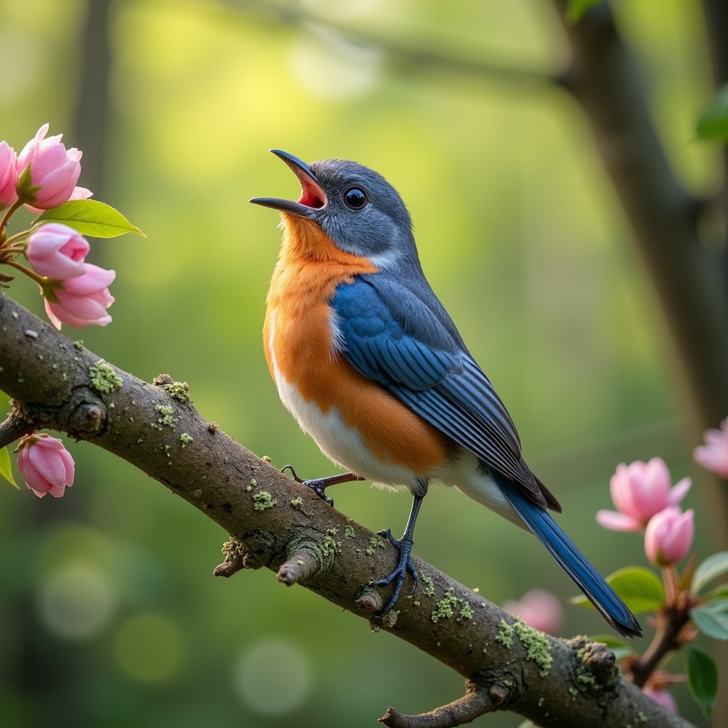 Spring Pcs Bluebird Free Bluebird among blossoms Image - Bluebird, Songbird, Spring ...